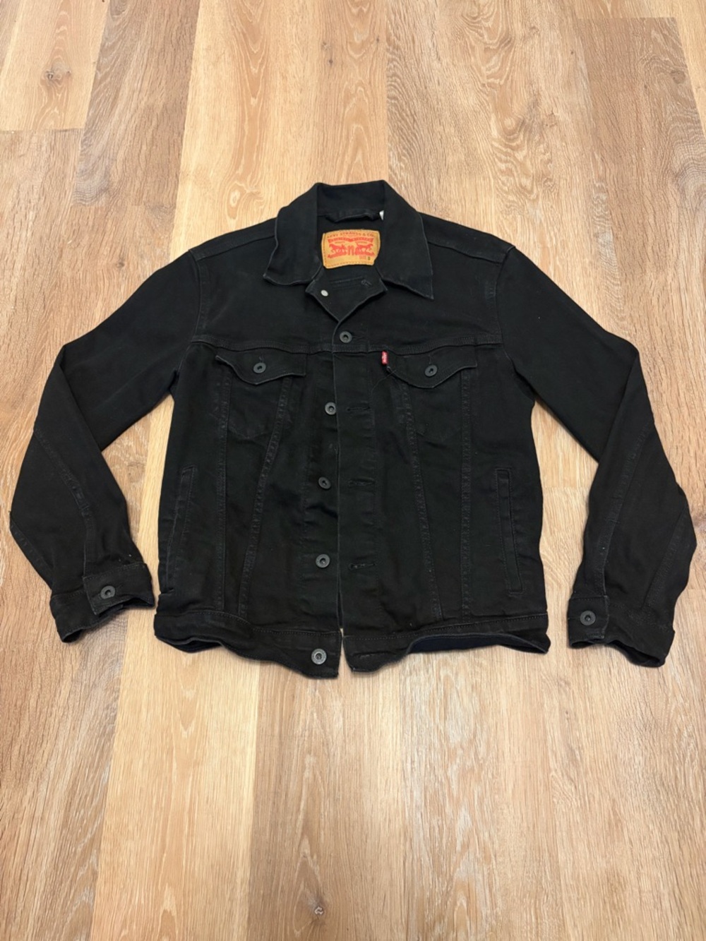 Levi's Black Denim Type 3 Modern Jacket Lightweight Classic EUC Size Small
